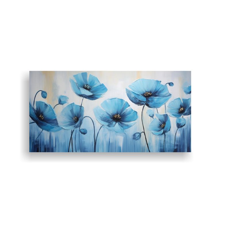GENERICO - Pintura En Lienzo De Flores En Colores Negro Y 60x30 Cm