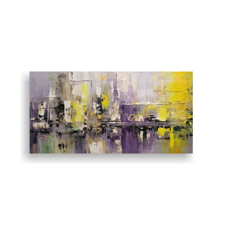 GENERICO - Pintura Acrílica Abstracta Estilo Goteo Con 60x30 Cm