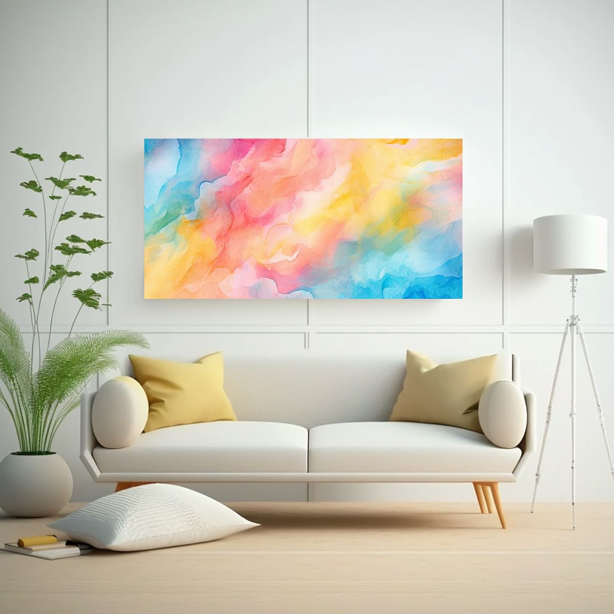 GENERICO - Cuadroes De Fantasía Acuarela Brillante Y 60x30 Cm