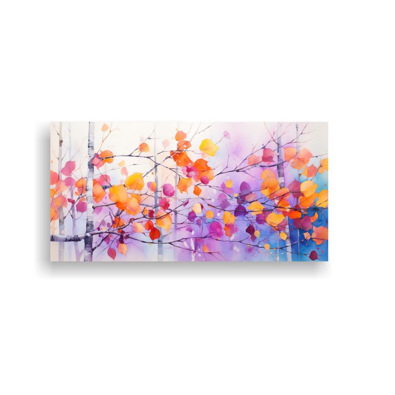 GENERICO - Pintura Abstracta De árbol De Aspen En Colores 100x50 Cm