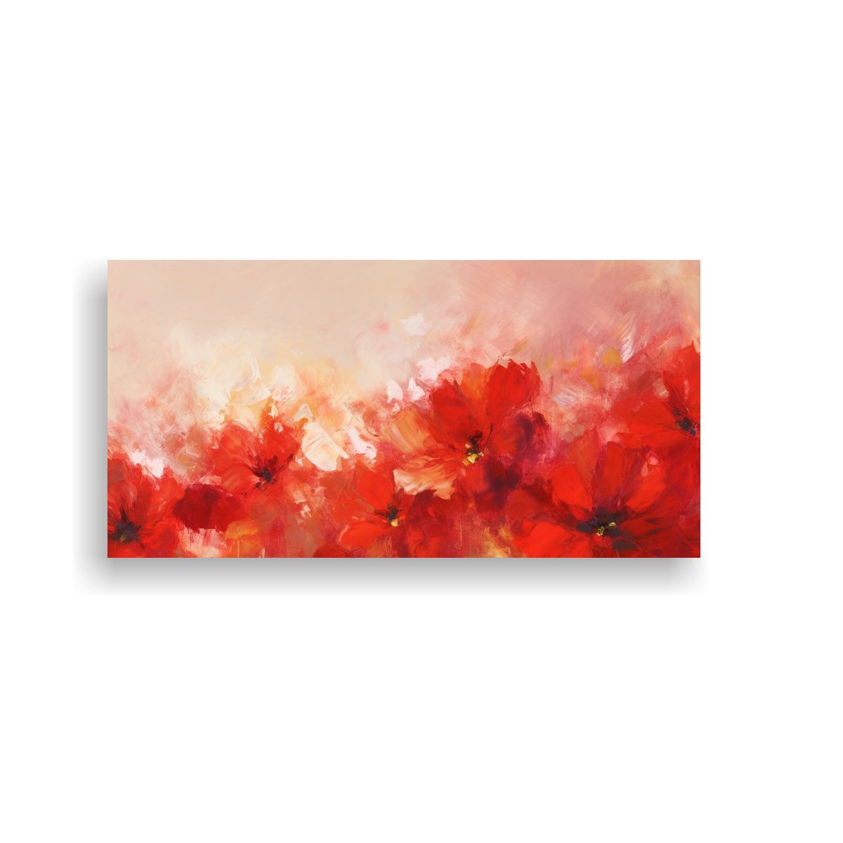 GENERICO - Impresionista Diseño Floral Abstracto Rojo En 60x30 Cm