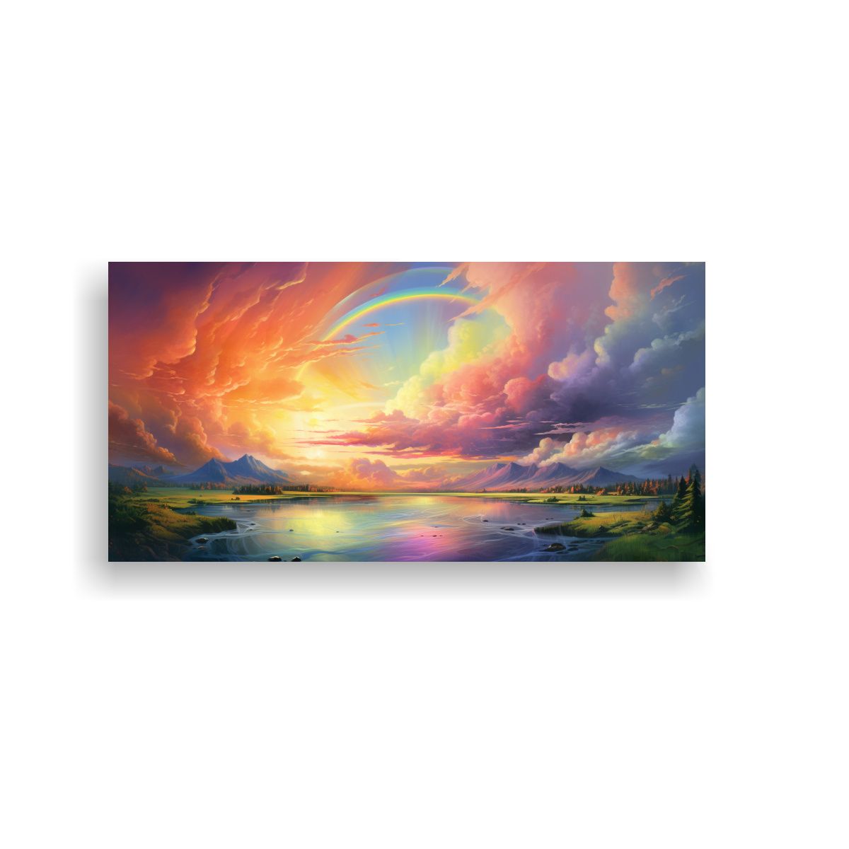GENERICO - Pintura De Paisajes De Amanecer Y Atardecer Con 60x30 Cm