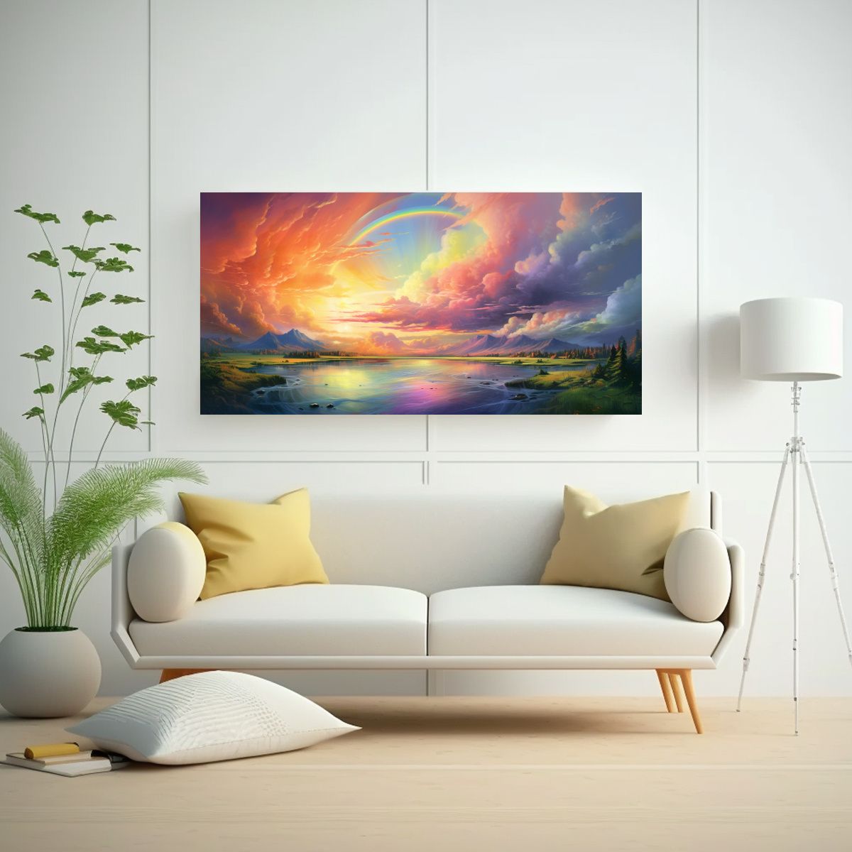 GENERICO - Pintura De Paisajes De Amanecer Y Atardecer Con 60x30 Cm