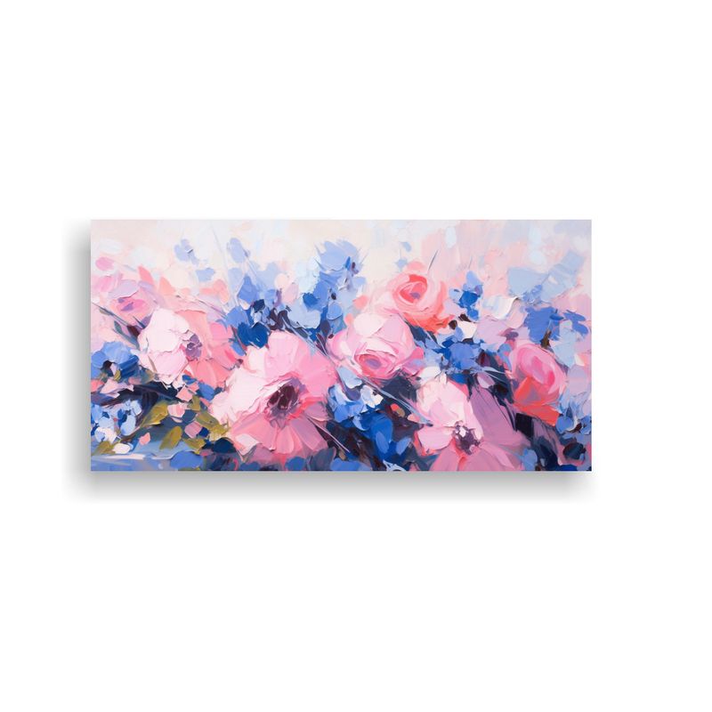 GENERICO - Cuadro Movimiento Unica A Flores En Colores Rosa 100x50 Cm