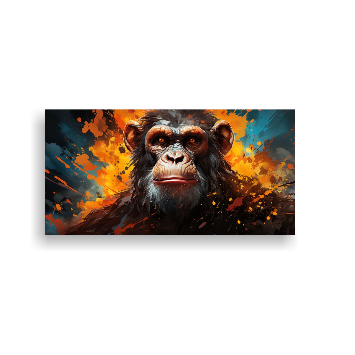 GENERICO - Cuadro Mural Moderno De Simios Y Monos En Colores 60x30 Cm