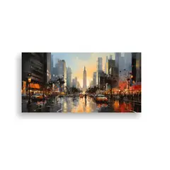 GENERICO - Pintura De 5ta Avenida En Bastidor Moderno Con 100x50 Cm