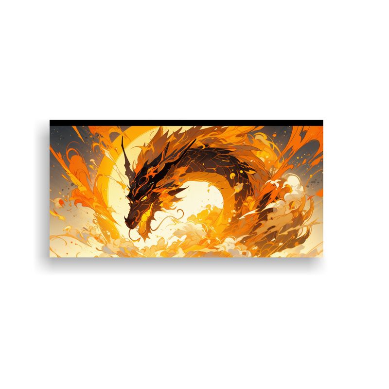 GENERICO - Pintura En Bastidor Decorativo Urbano Dragón En 60x30 Cm
