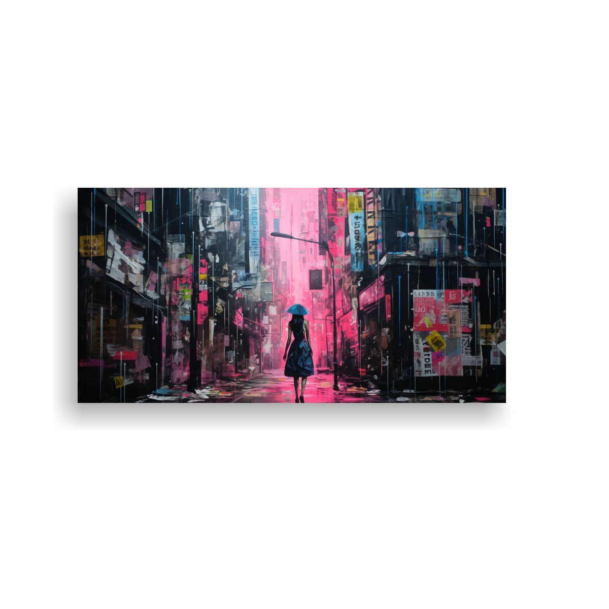 GENERICO - 1 Cuadro Arte Visual Colage Papel Rasgado 100x50 Cm