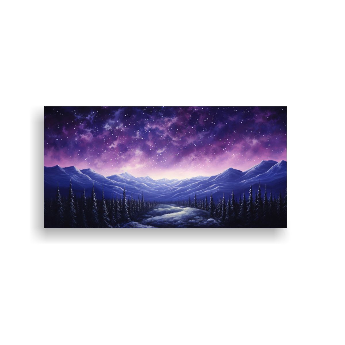 GENERICO - Cuadro Inspiración Nocturna Con Colores 60x30 Cm