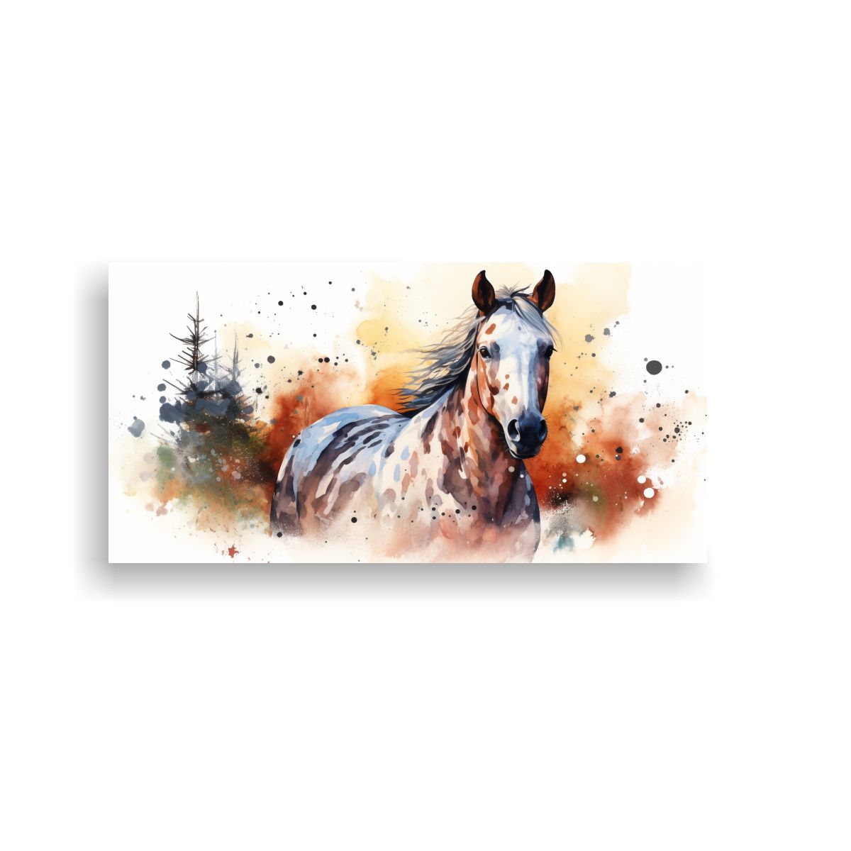 GENERICO - Pintura De Caballo Appaloosa En Estilo Acuarela 80x40 Cm