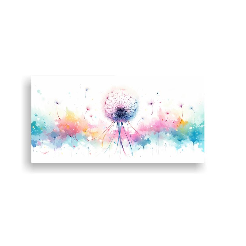 GENERICO - Pintura Abstracta De Una Flor De Diente De León 60x30 Cm