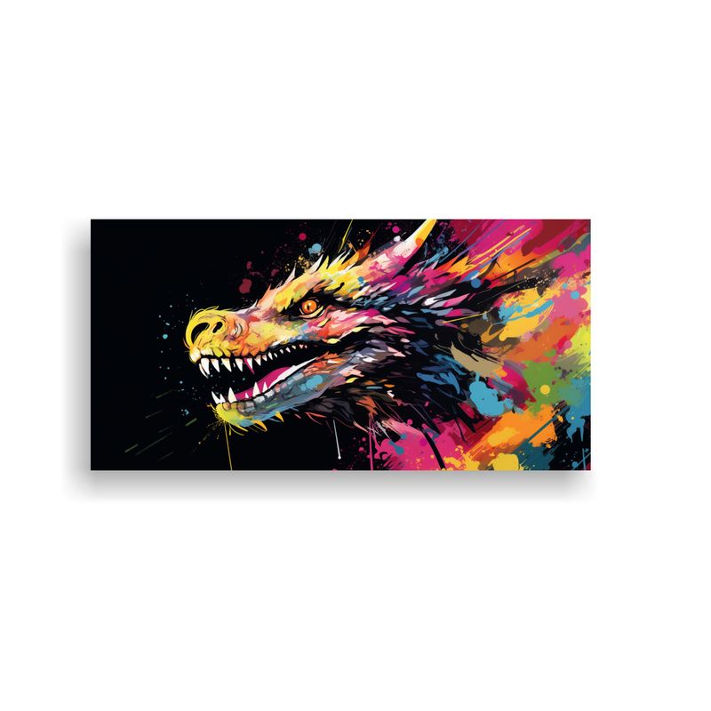 GENERICO - Pintura De Pared Dragón En Colores Arcoíris Y 100x50 Cm