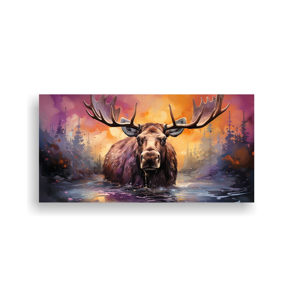 GENERICO - Cuadro Decorativo Finas Líneas Sala Moose En 60x30 Cm