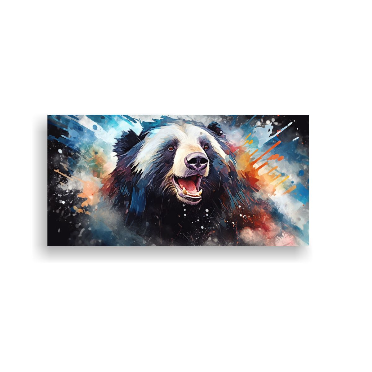GENERICO - Cuadro Decorativo Estilo Acuarela De Un Oso 60x30 Cm