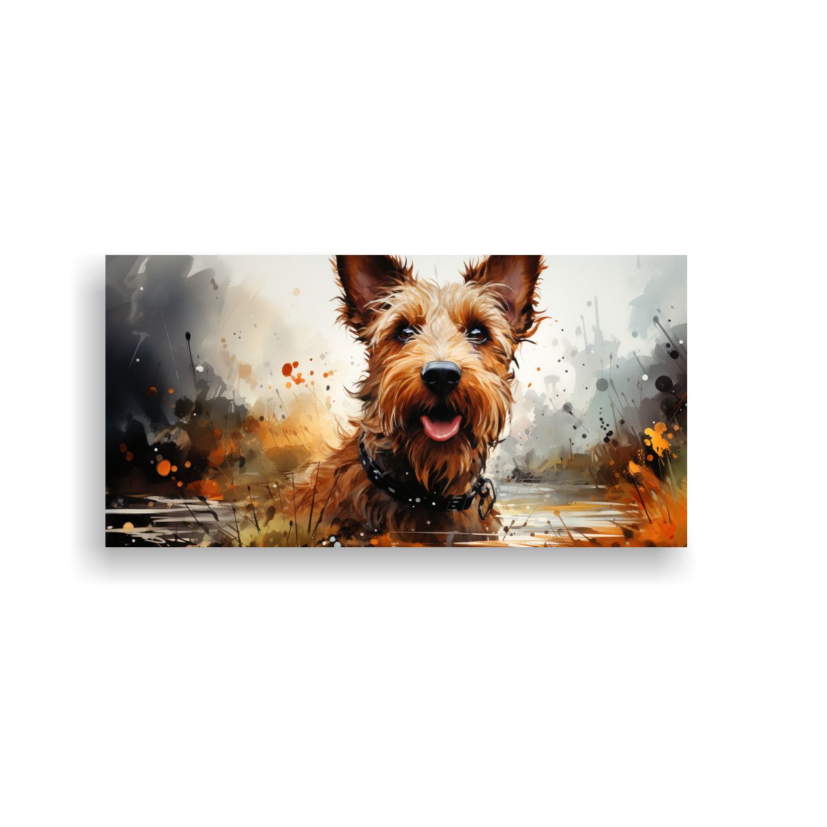GENERICO - Pintura De Decoración Urbana Terrier En Estilo 80x40 Cm