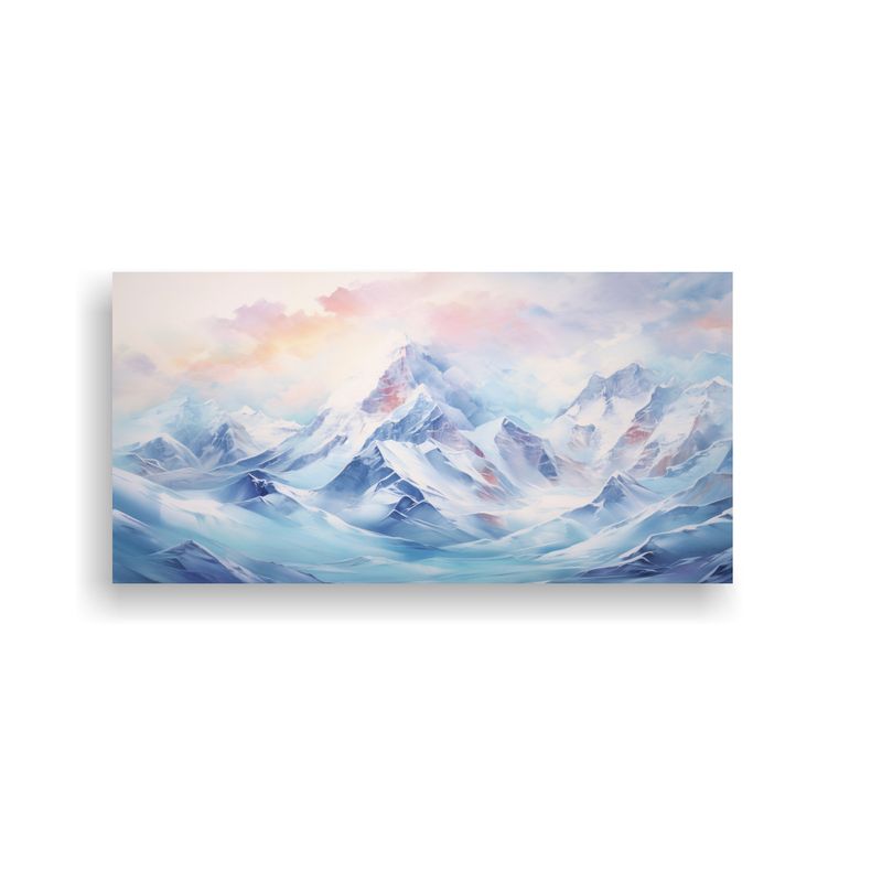 GENERICO - Pintura Abstracta De Montañas Nevadas Con 100x50 Cm