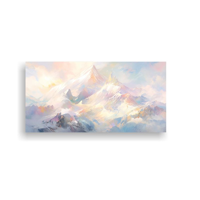 GENERICO - Pintura Abstracta De Montañas Nevadas Con 100x50 Cm