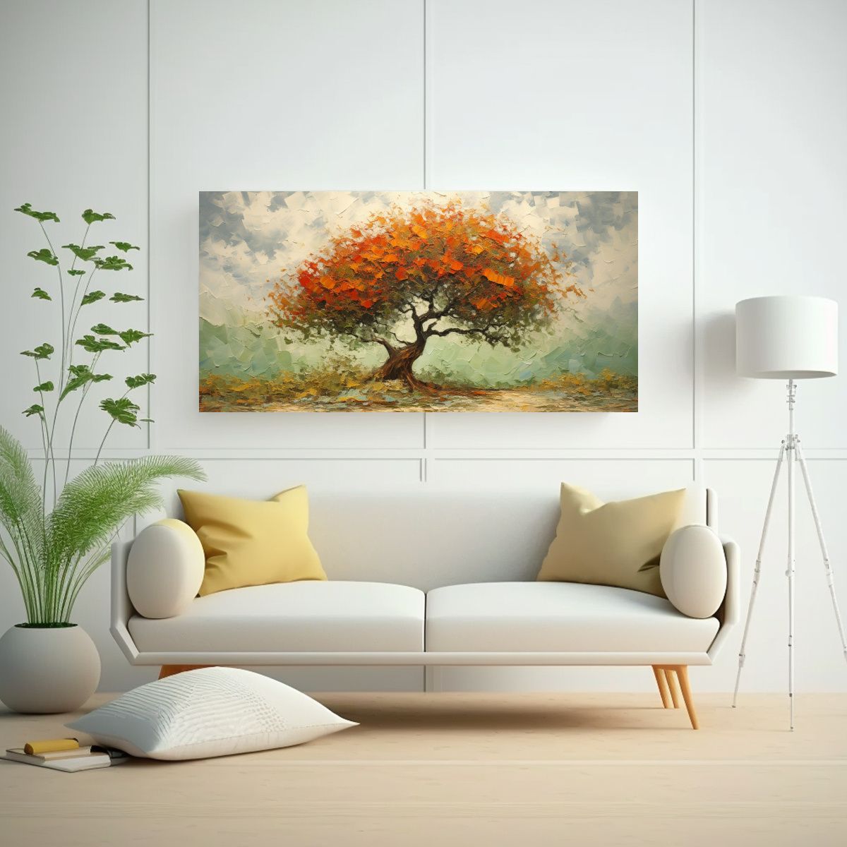 GENERICO - Pintura Abstracta De Un árbol De Acebo Con 100x50 Cm