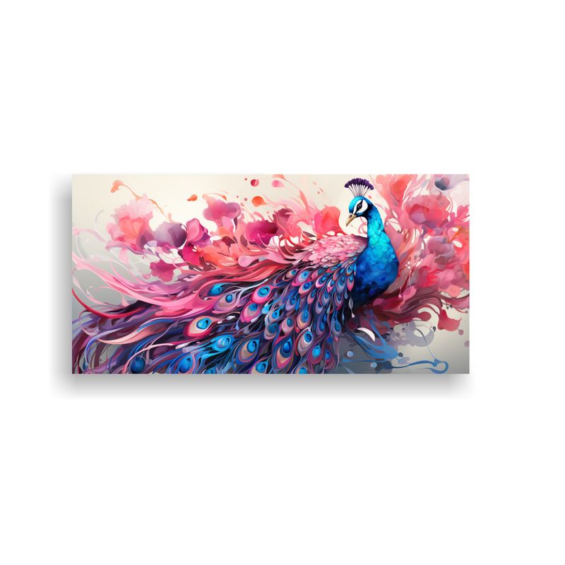 GENERICO - Pintura Neo Pop De Nudibranquio En Tonos Pavo 60x30 Cm