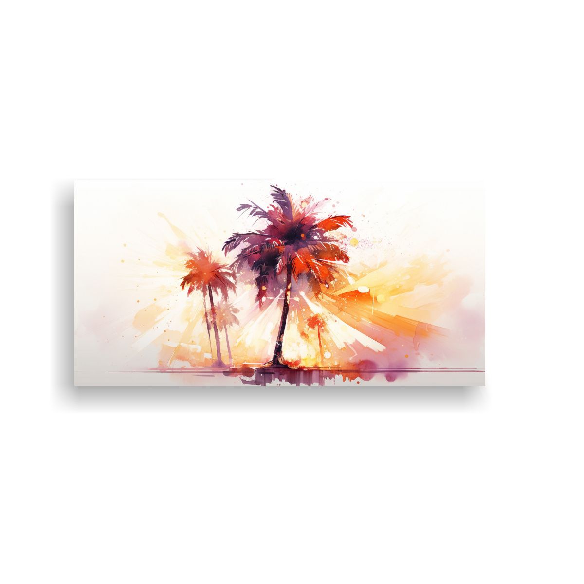 GENERICO - Lienzo Espectacular Combinación Palma Roja Y 100x50 Cm