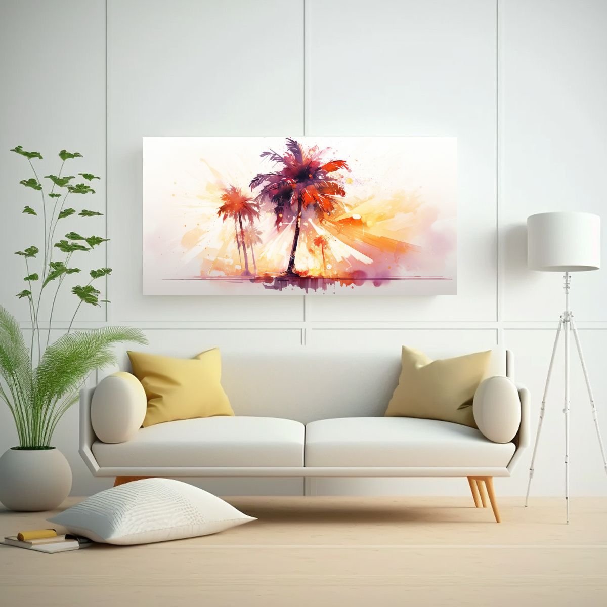 GENERICO - Lienzo Espectacular Combinación Palma Roja Y 100x50 Cm