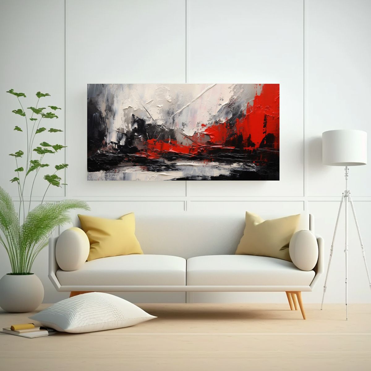 GENERICO - Cuadro Abstracto Lienzo Con Delicadas Líneas 100x50 Cm