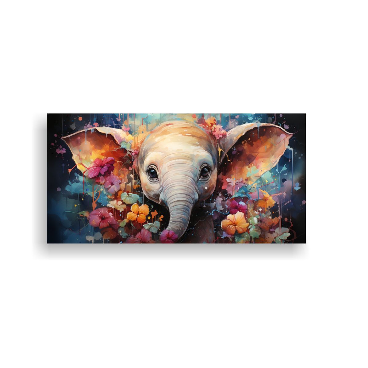 GENERICO - Tela En Bastidor Estilo Moderno Narval Acuarela 60x30 Cm