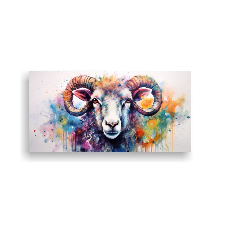 GENERICO - Lienzo De Tela Vintage Urbano Oveja Acuarela 100x50 Cm