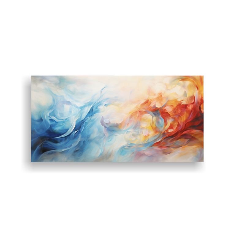 GENERICO - Pintura Abstracta Baile De Fuego Y Hielo En 100x50 Cm