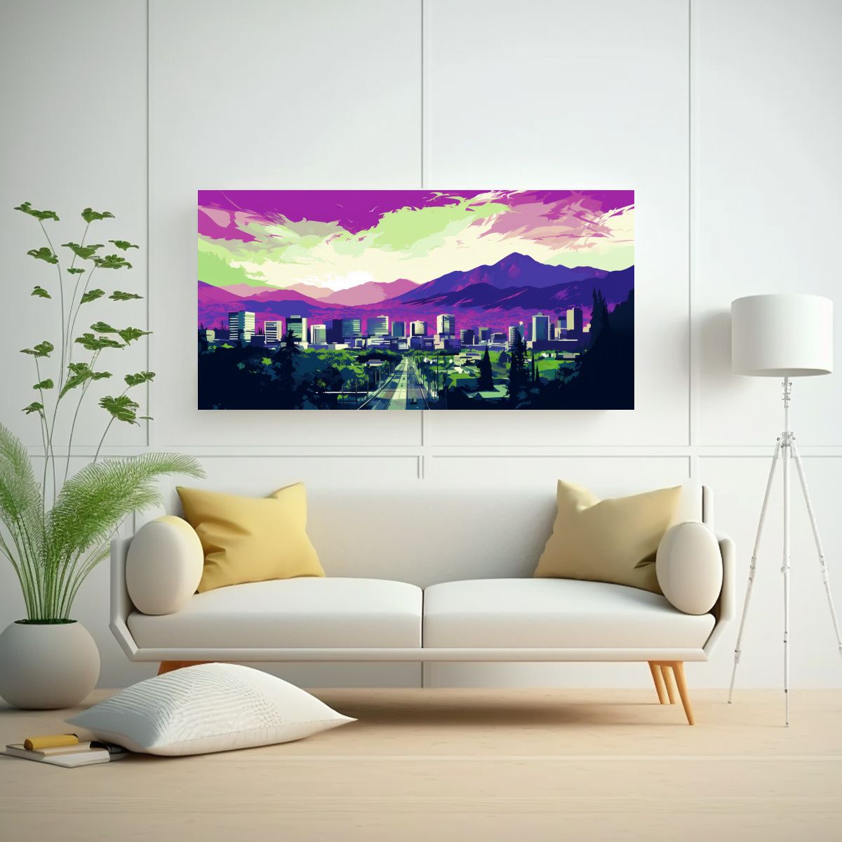 GENERICO - Cuadro Decorativo Rectangular De Santiago City En 60x30 Cm