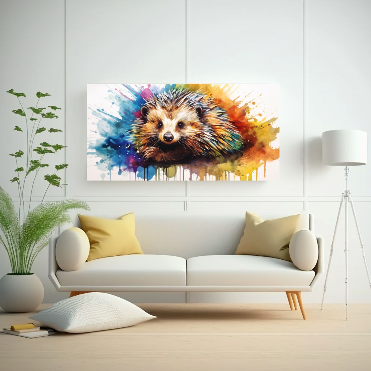 GENERICO - Pintura Moderna De Un Puercoespín En Colores 80x40 Cm
