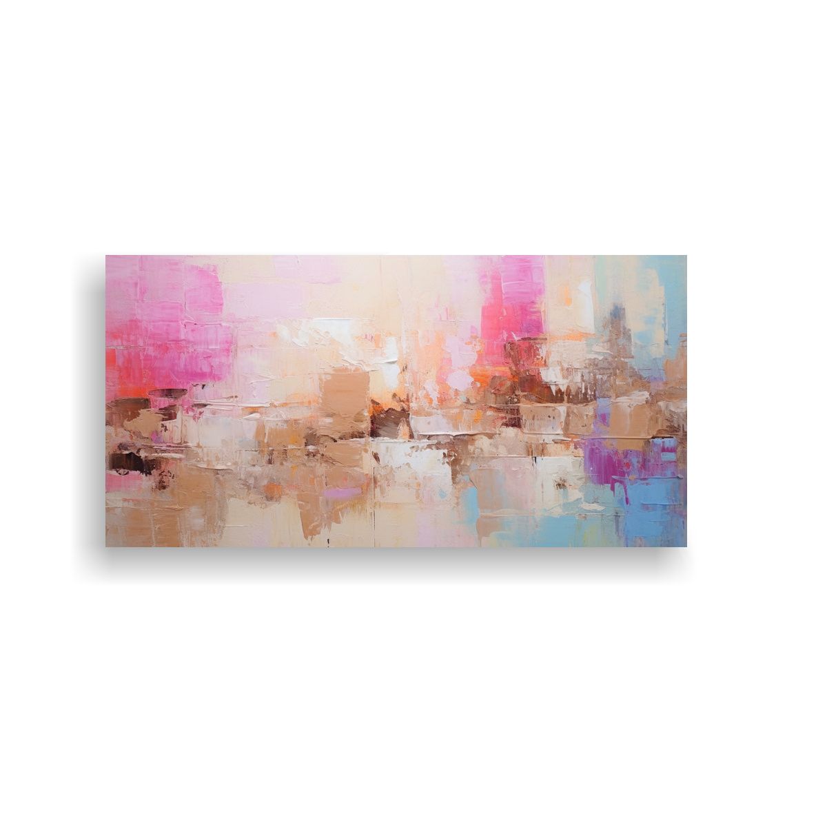 GENERICO - Pintura Abstracta En Colores Pastel Para 100x50 Cm