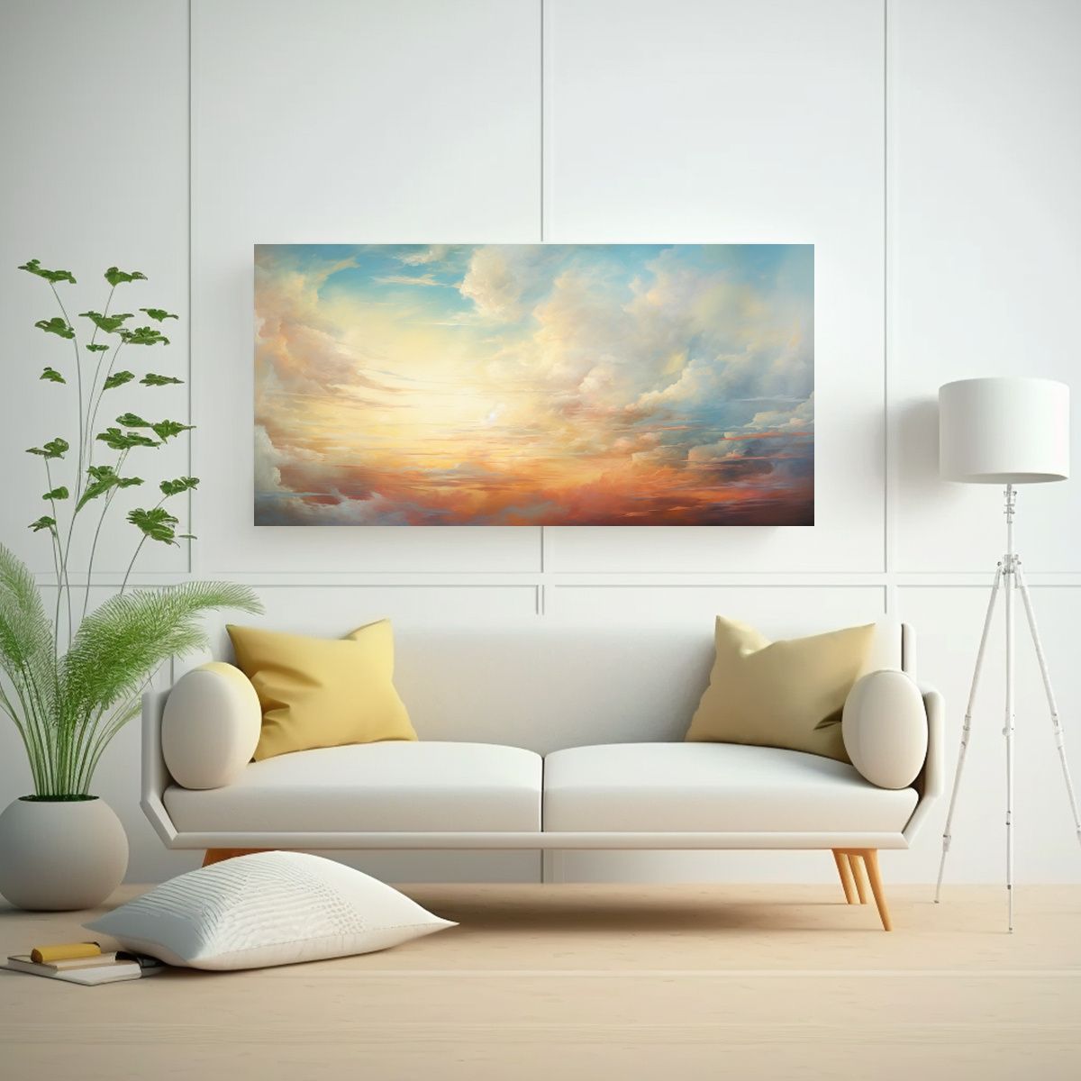 GENERICO - Pinturas Abstractas Con Cielos Blancos Al 60x30 Cm
