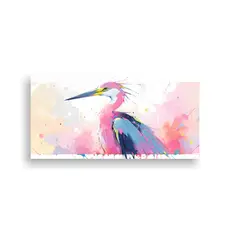 GENERICO - Pintura Decorativa De Un Garza En Colores 60x30 Cm