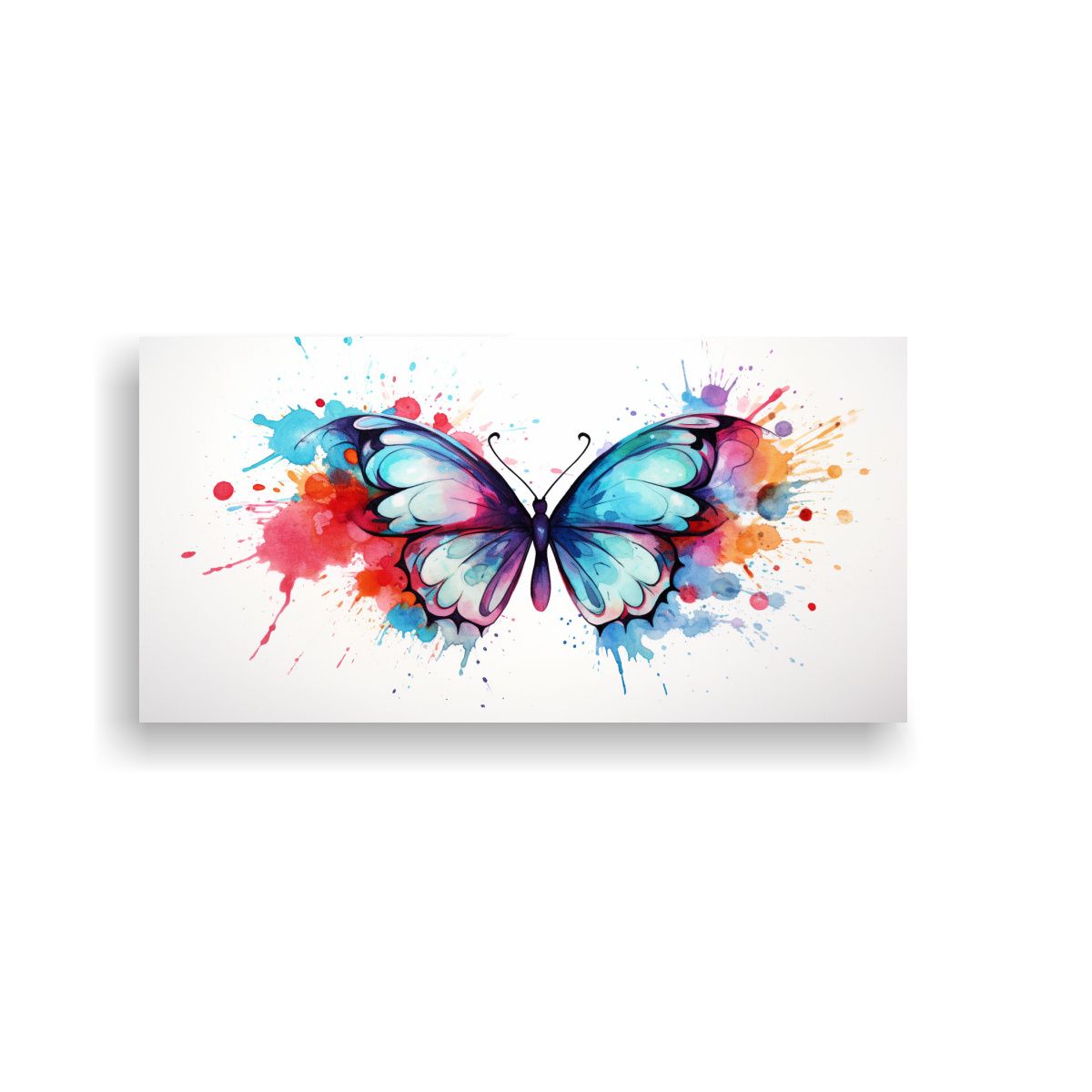 GENERICO - Cuadro Lienzo Mariposa Acuarela Colorida Estilo 60x30 Cm