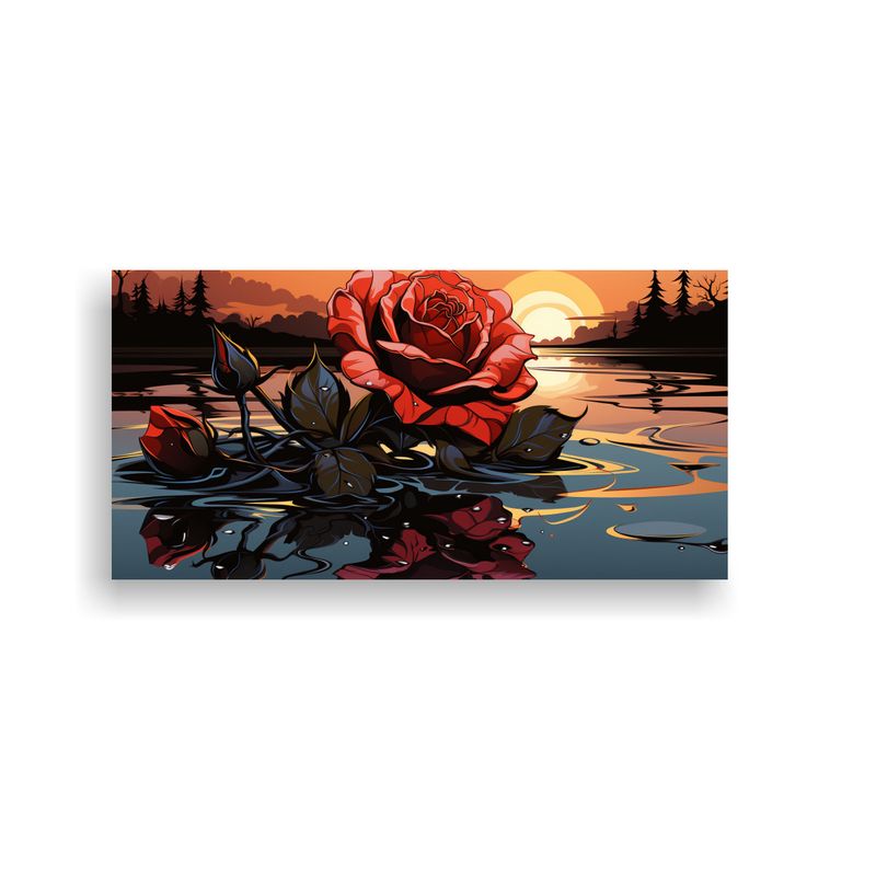 GENERICO - Cuadro Lienzo Estilo Plano Rosa Derretida 80x40 Cm