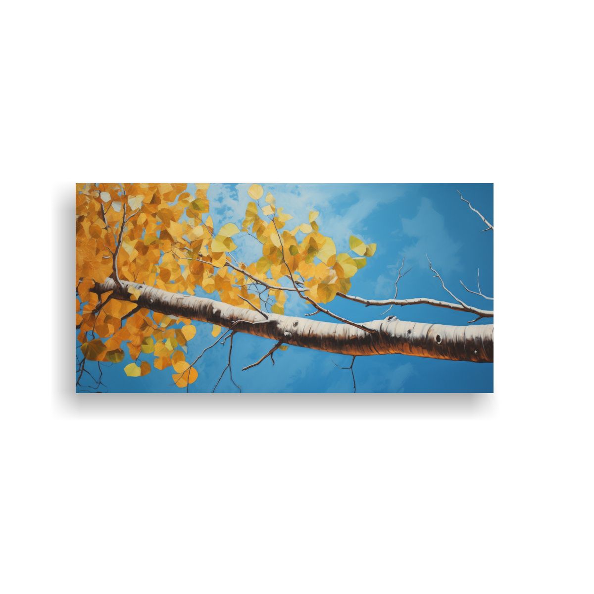 GENERICO - Pintura Abstracta Detallada De Un árbol Temblón 100x50 Cm