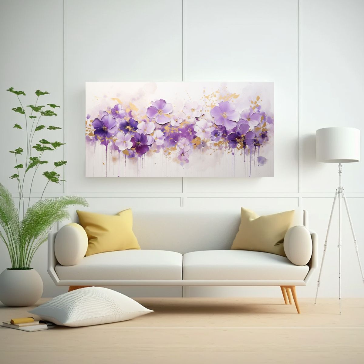 GENERICO - Pintura Acrílica Sin Costuras En Blanco 100x50 Cm