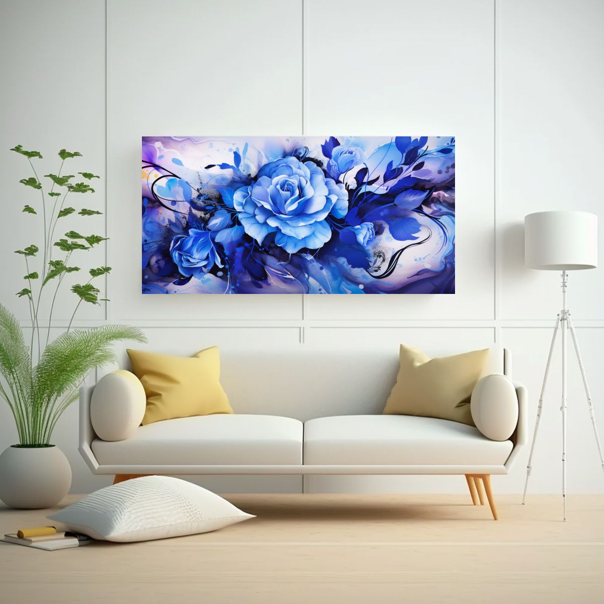 GENERICO - Cuadro Tela Sublimada Atmosfera Neonoir Estilo 100x50 Cm