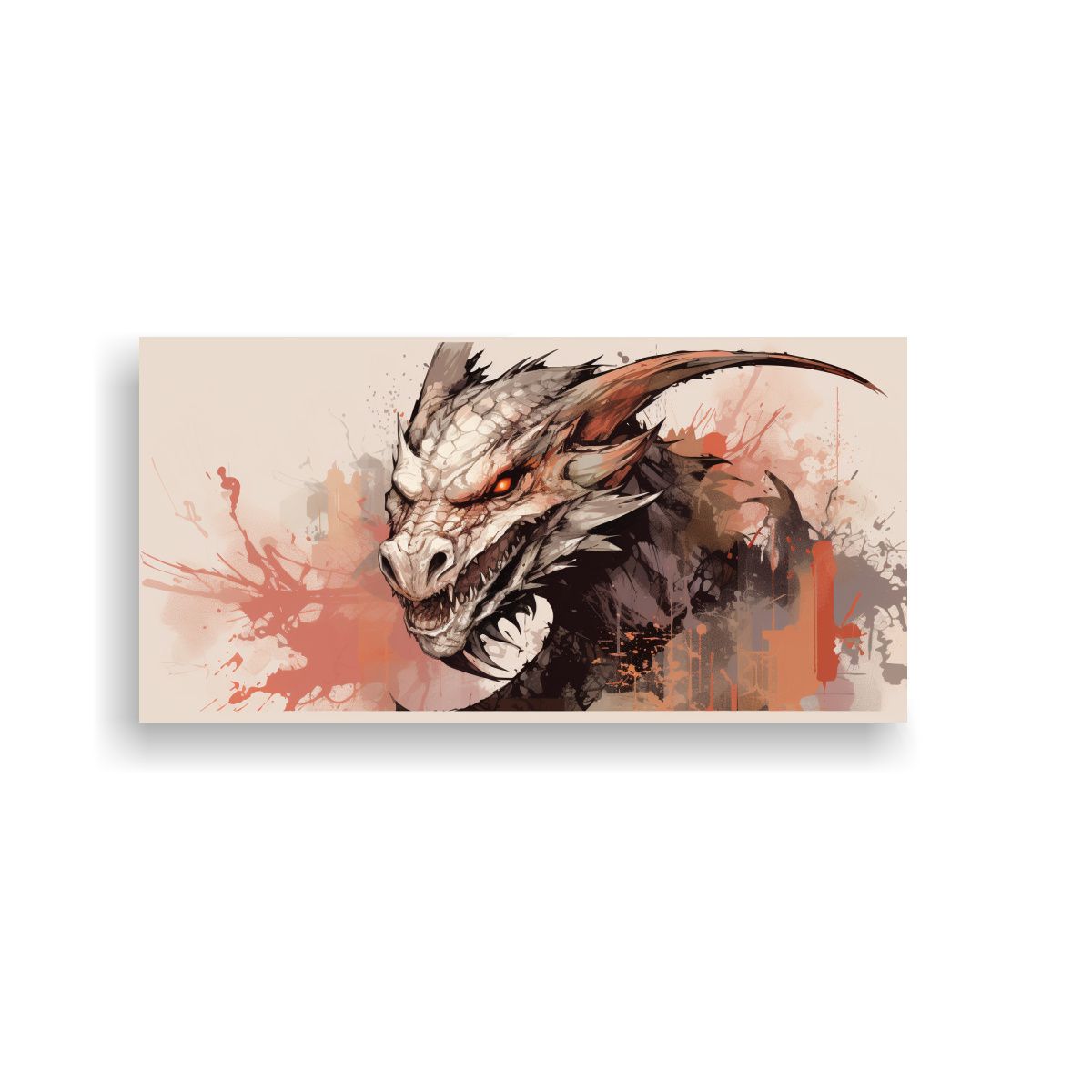 GENERICO - Pintura De Pared Neonoir Con Dragón En Tonos 100x50 Cm