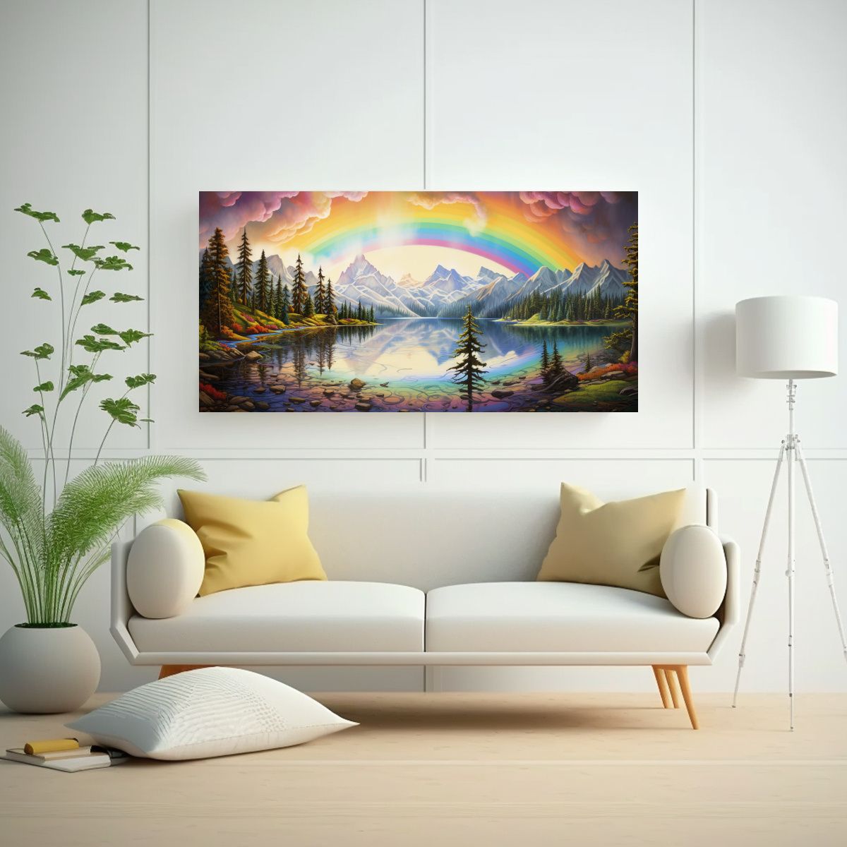 GENERICO - Pintura Minimalista De Pared Montañas Junto Al 100x50 Cm