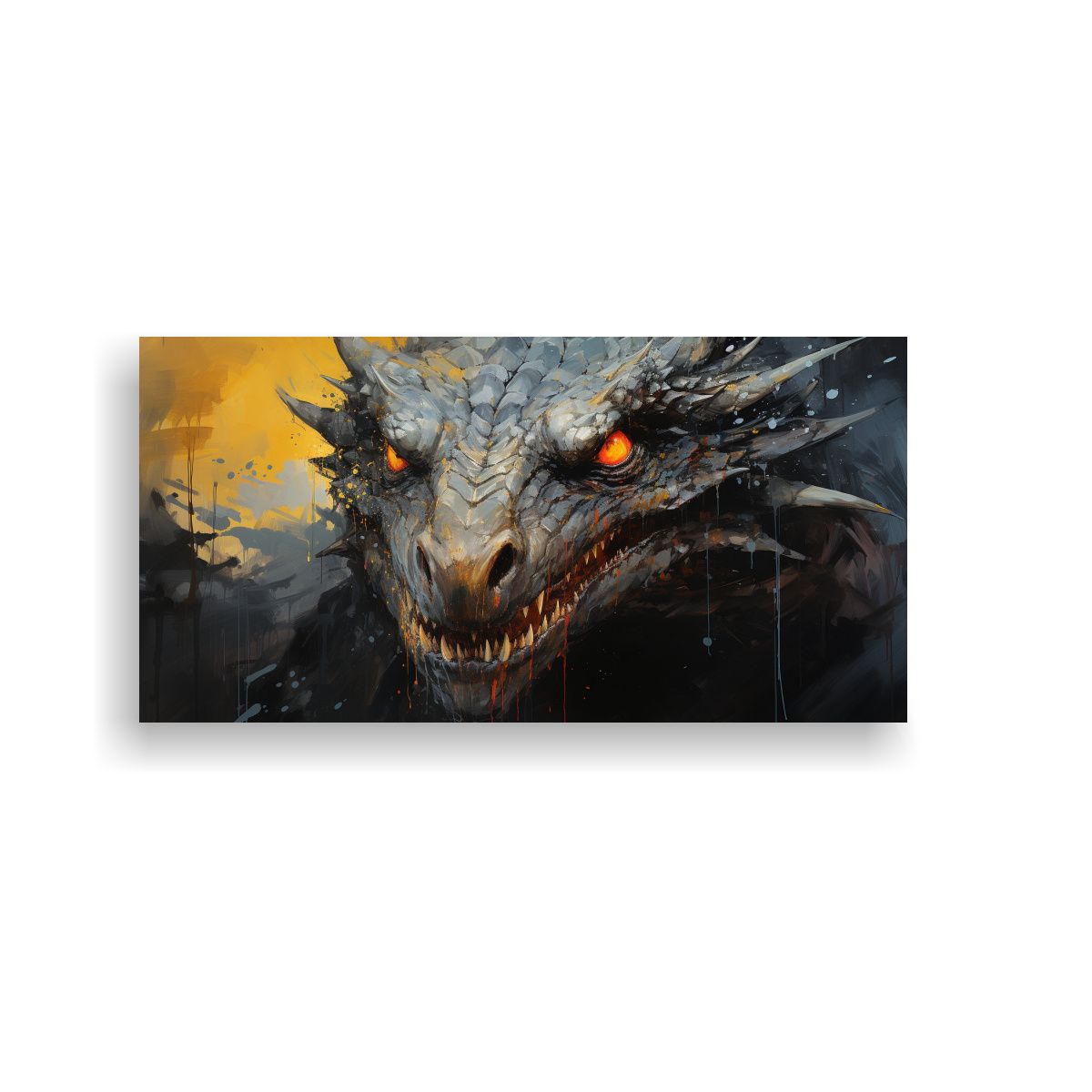 GENERICO - Cuadro Bastidor Movimiento Cálido Dragón En 80x40 Cm