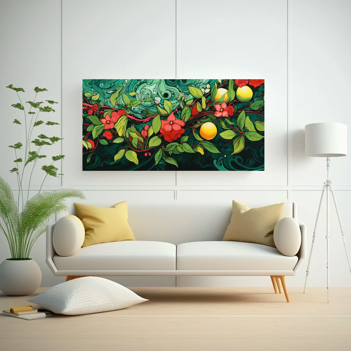 GENERICO - Pintura De Decoración Con Bastidor En Tonos 60x30 Cm