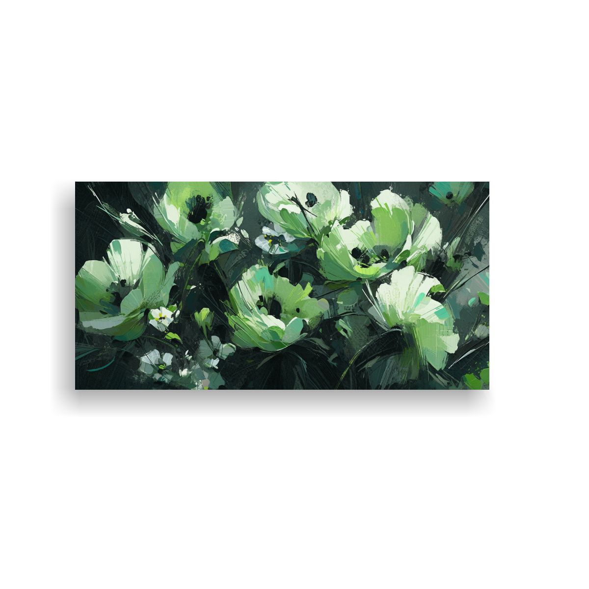 GENERICO - Tema Para Oficina Pintura De Flores En Lienzo 60x30 Cm