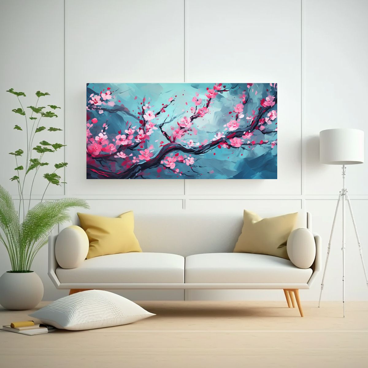 GENERICO - Composición Neonoir En Turquesa Y Rosa Para Un 60x30 Cm