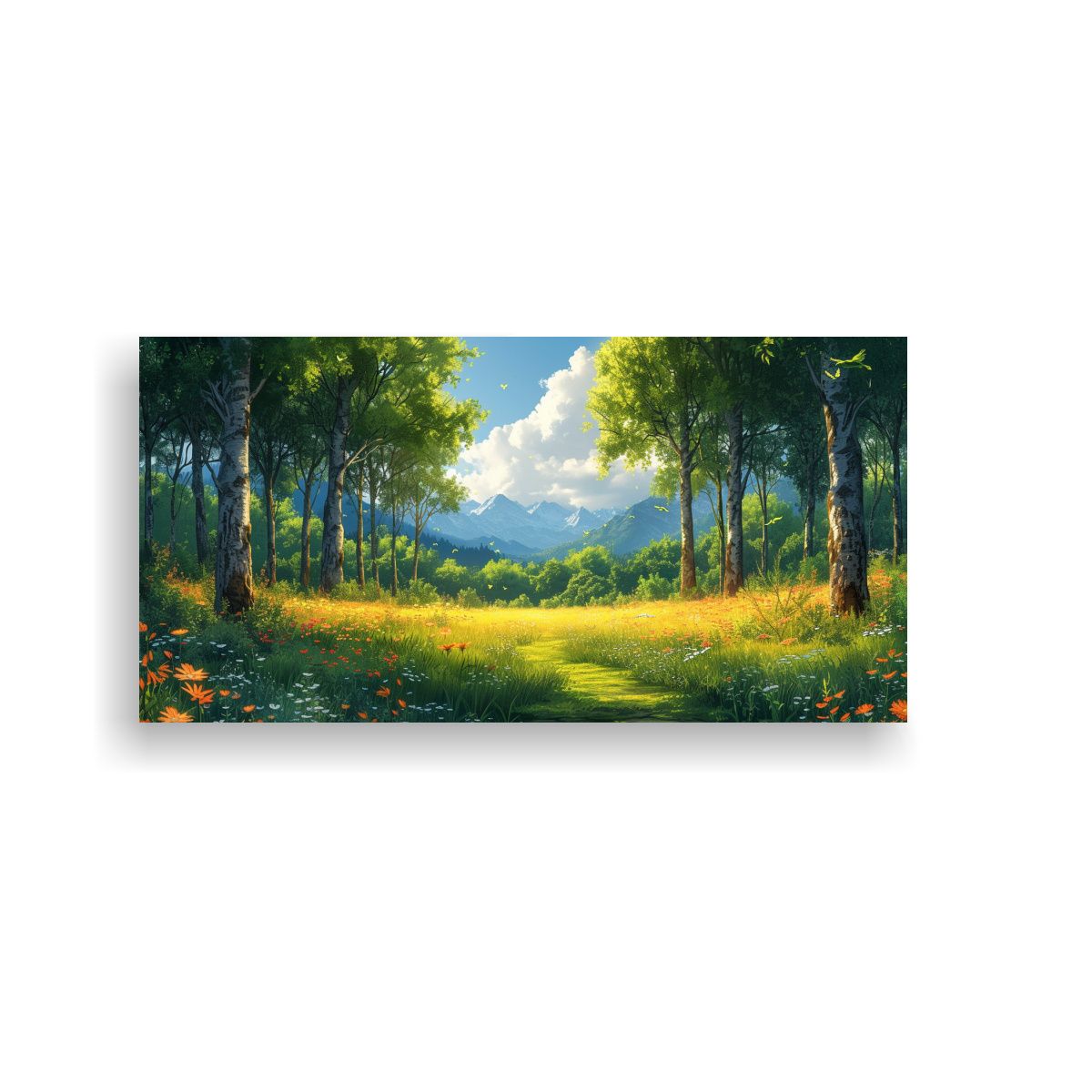 GENERICO - Cuadro Moderno Para El Hogar Verano En El Bosque 60x30 Cm