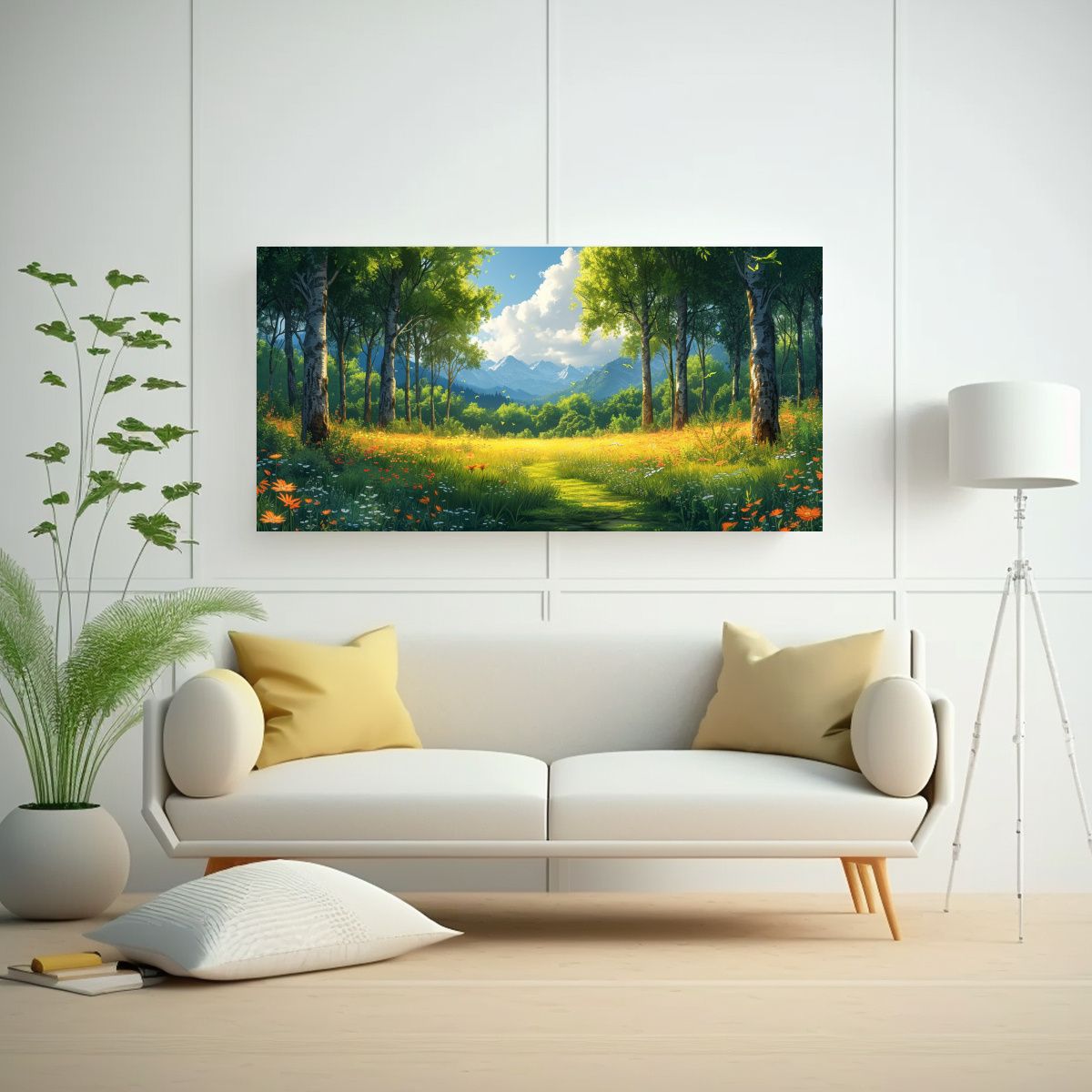 GENERICO - Cuadro Moderno Para El Hogar Verano En El Bosque 60x30 Cm