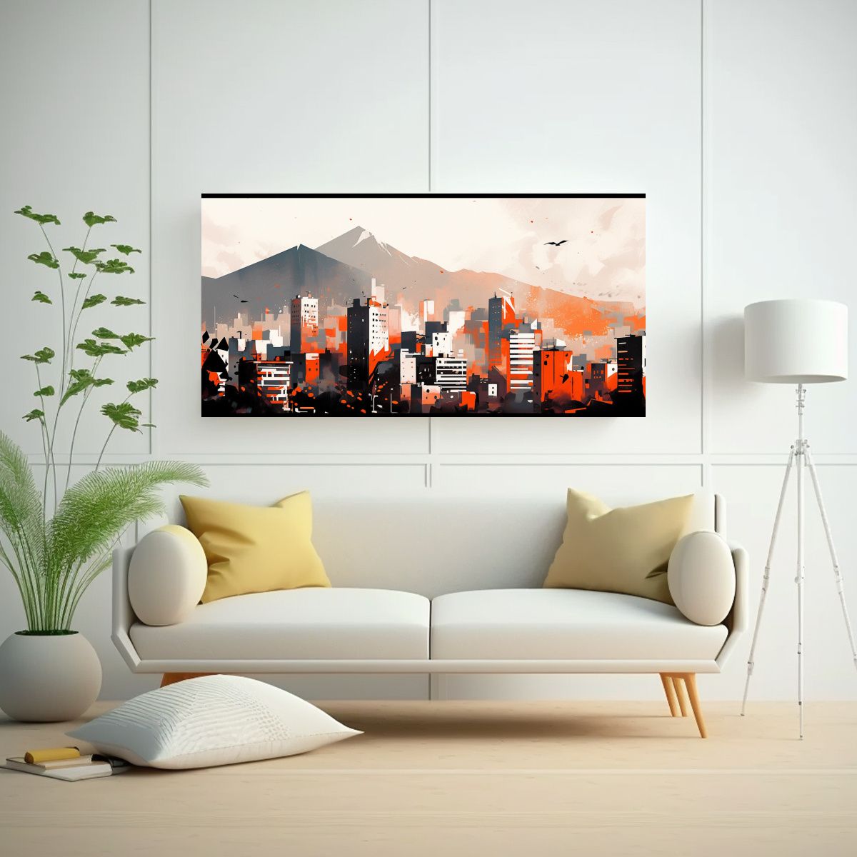 GENERICO - Cuadro Decorativo De Composición En Blanco Y 80x40 Cm