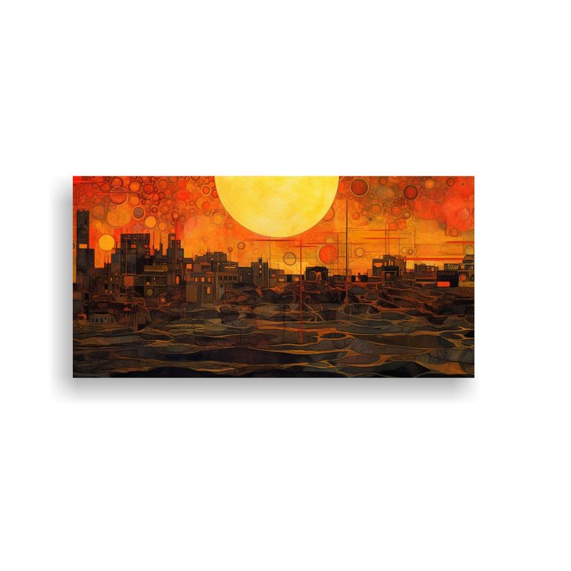 GENERICO - Paisaje Urbano Oscuro Al Atardecer En Calcuta Por 60x30 Cm