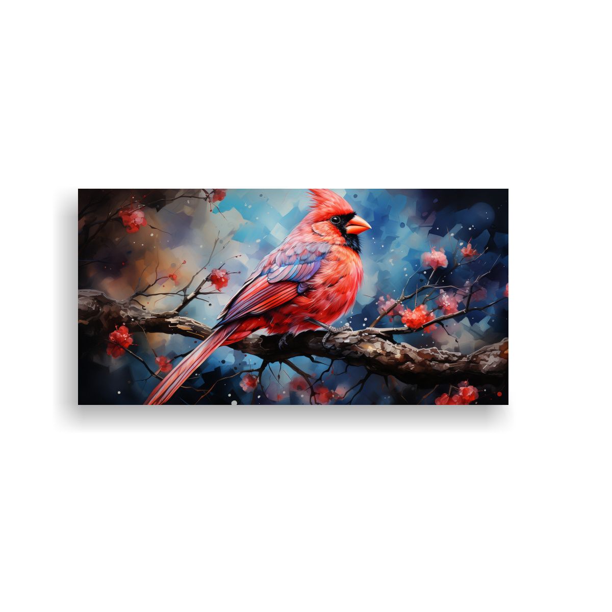 GENERICO - Pintura Acuarela Estilo Cardenal Colorido 60x30 Cm